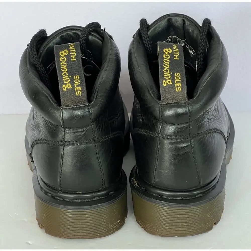 Dr. Martens 8287 Black Leather Ankle Hiking Boots Made England Mens US 9 VTG 90s